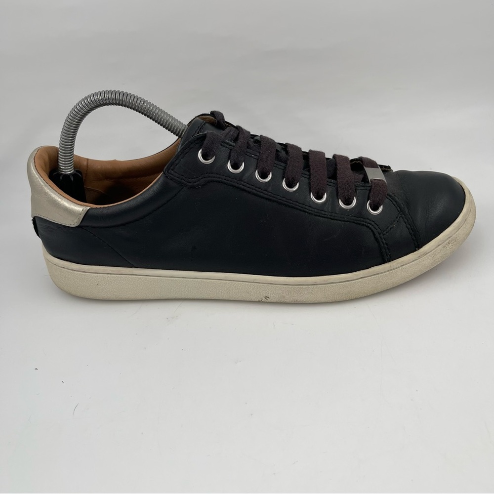 Ugg Women’s Milo - SZ 11 - Black Leather Lace-Up Low Top Sneakers Shoes